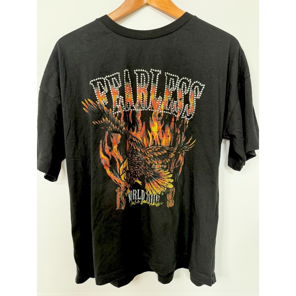 Fearless World Tour Graphic T-Shirt Women's Medium Black Eagle Band Tee - Picture 2 of 7